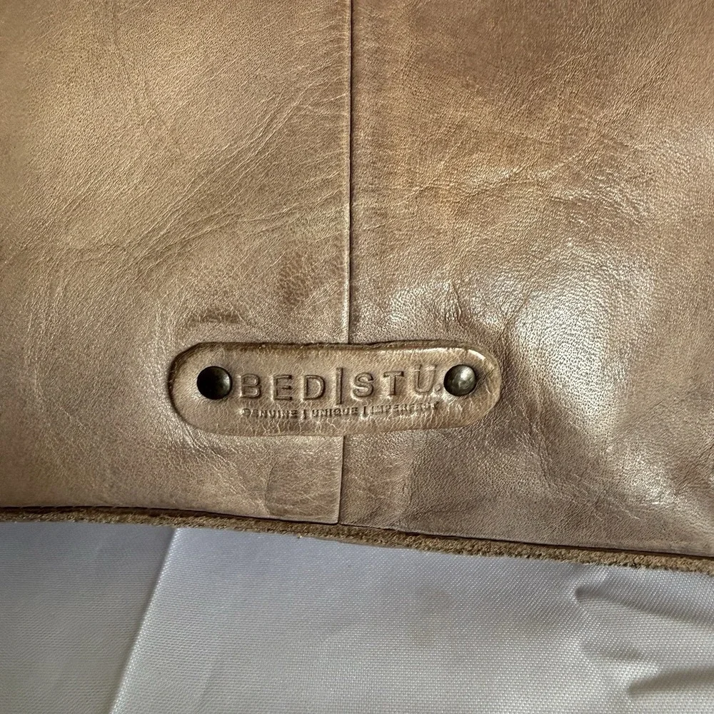 Bed Stu Leather Arlington Tote Shoulder Bag Purse Handbag Brown Red Distressed